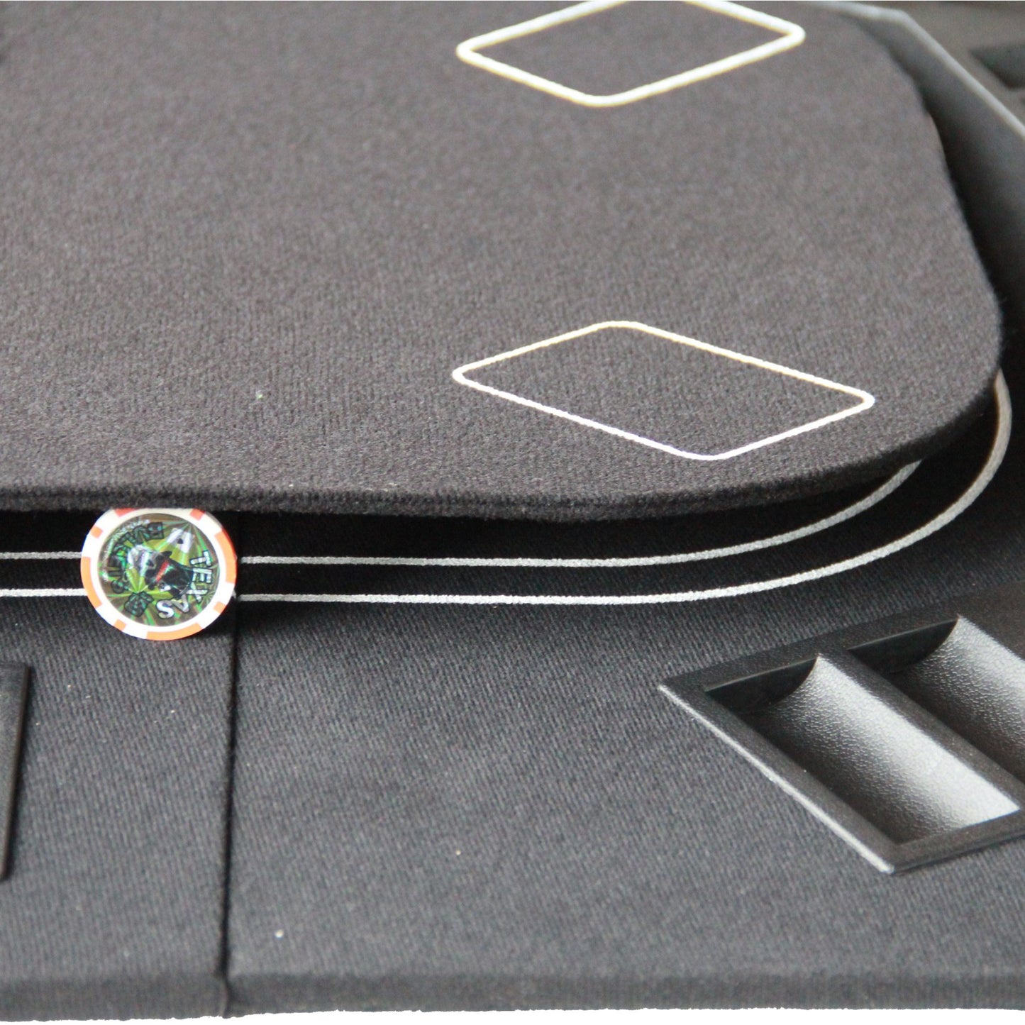 INO Design Poker Table Top Mat 3in1 Casino Texas Holdem Game Tabletop for Poker Craps Roulette Folding Black Felt Mat Carrying Bag