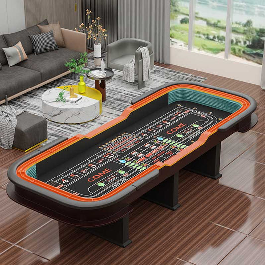 136" Deluxe Casino Dice Game Craps Poker Table with Diamond Pyramid Bumper Rubber