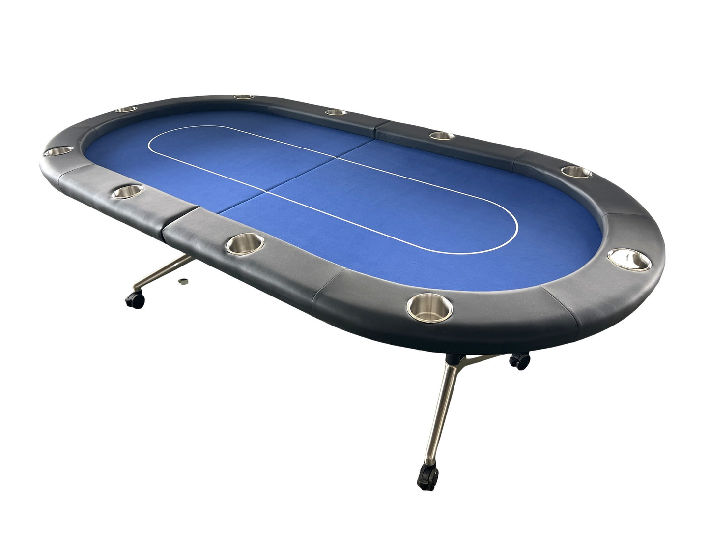 Poker Table Foldable 94 Inches for 10 Players Casion Game Style with Scroll Wheels