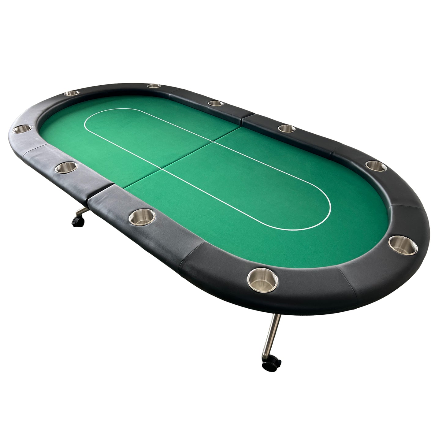 Poker Table Foldable 94 Inches for 10 Players Casion Game Style with Scroll Wheels