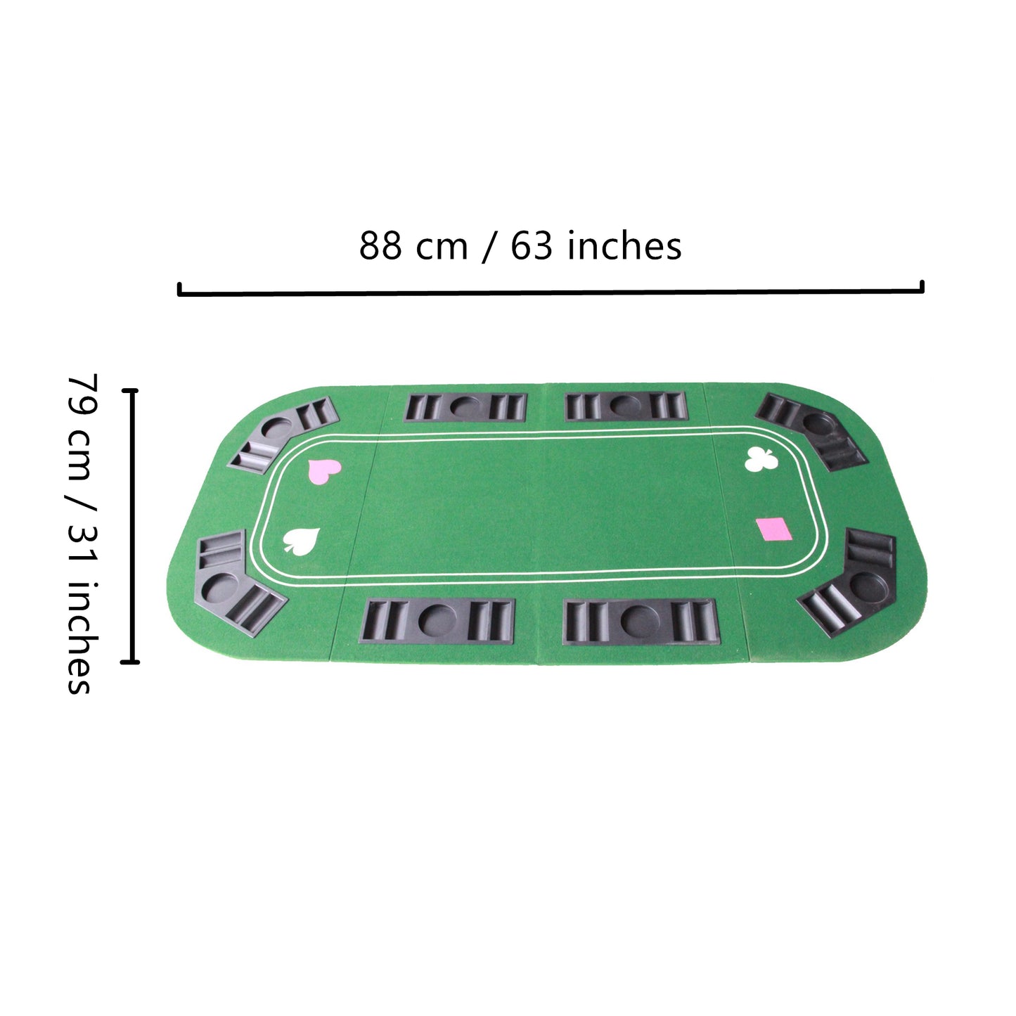 INO Design Portable Poker Table Top Mat 3in1 Casino Texas Holdem Tabletop for Poker Blackjack Craps Folding Green Felt Carrying Bag