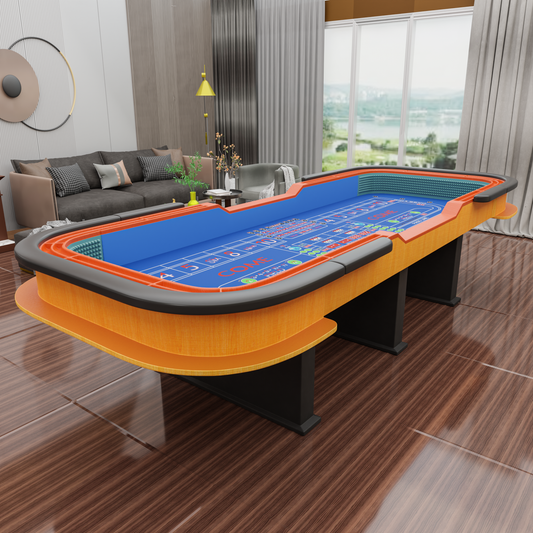 136" Deluxe Craps Table with Diamond Pyramid Bumper Rubber for Casino Dice Games