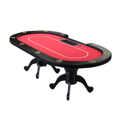 INO Design 96" Poker Table for 10 Players Texas Holdem Casino Game Premium Aura with Waterproof Surface