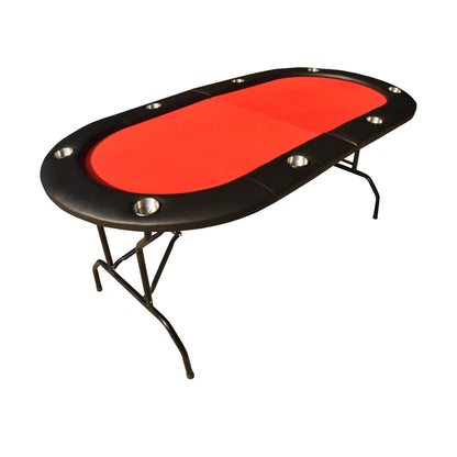 73" Poker Table Oval Folding Light Series Game Table with Felt