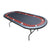 96" Folding Poker Table Light Series Game Table with Wooden Texture Racetrack Felt Foldable