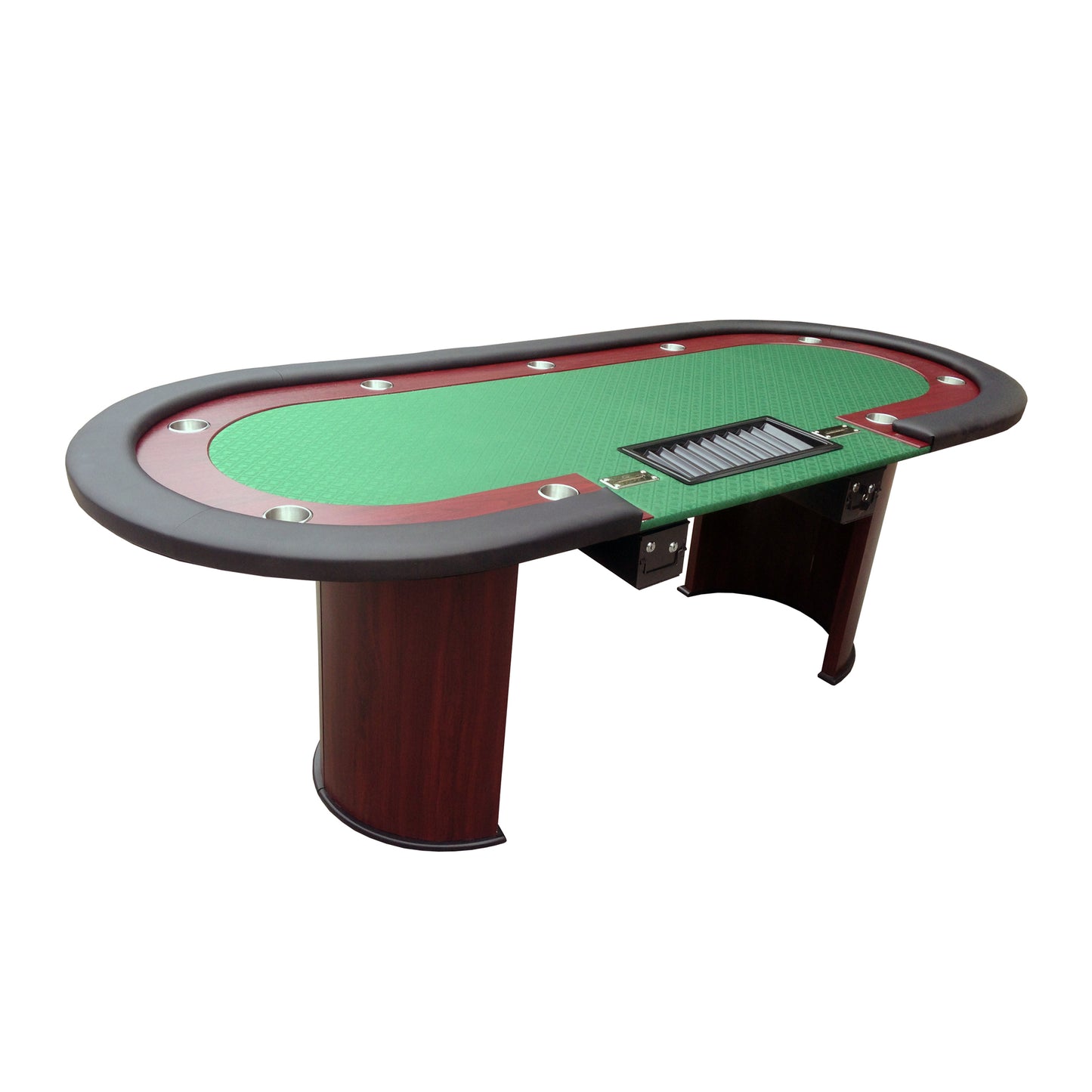 INO Design 96" Luna Ultra Poker Table with Speed Cloth Racetrack Chip Tray Double DropBox Wooden Legs