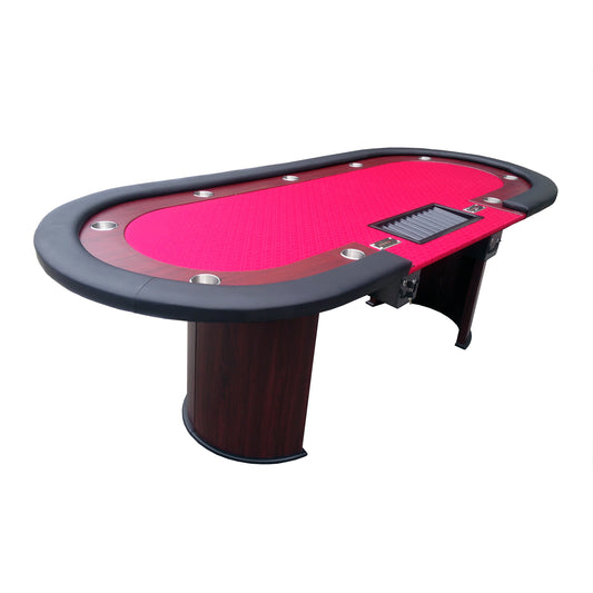 INO Design 96" Luna Ultra Poker Table with Speed Cloth Racetrack Chip Tray Double DropBox Wooden Legs