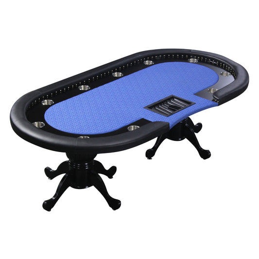 94" Poker Table for Casino Game Texas Holdem Premium with Speed Cloth Cup Holders