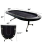 Poker Table Foldable 94 Inches for 10 Players Casion Game Style with Scroll Wheels