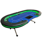 95-inch Foldable Poker Table for 10 Players with Wheels and LED