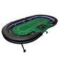 95-inch Foldable Poker Table for 10 Players with Wheels and LED