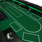 95-inch Foldable Poker Table for 10 Players with Wheels and LED