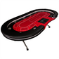 95-inch Foldable Poker Table for 10 Players with Wheels and LED