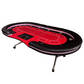 95-inch Foldable Poker Table for 10 Players with Wheels and LED
