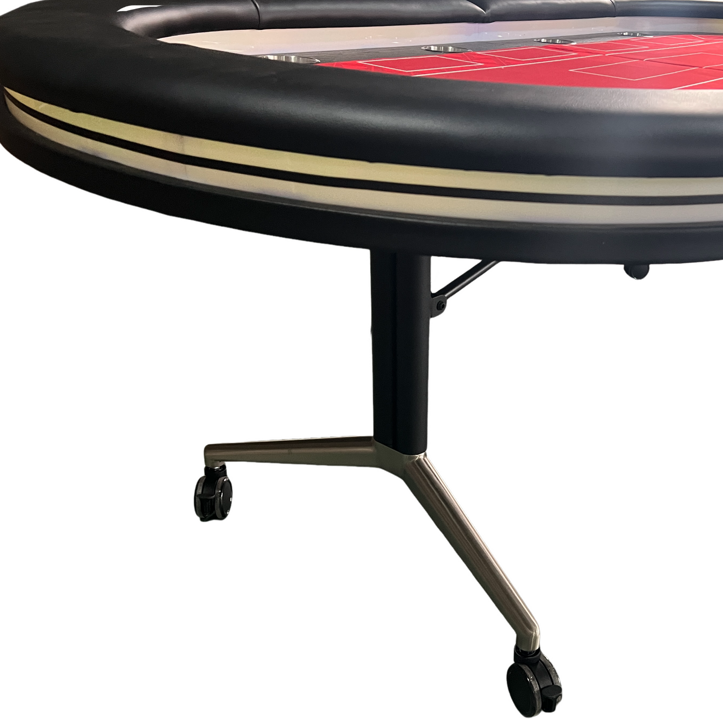 95-inch Foldable Poker Table for 10 Players with Wheels and LED