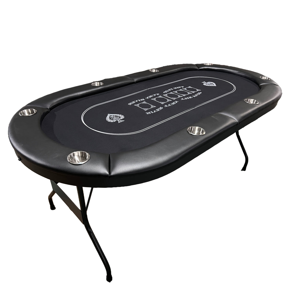 Foldable Poker Table Light Series 71 inches for Casino Games with Cup Holders