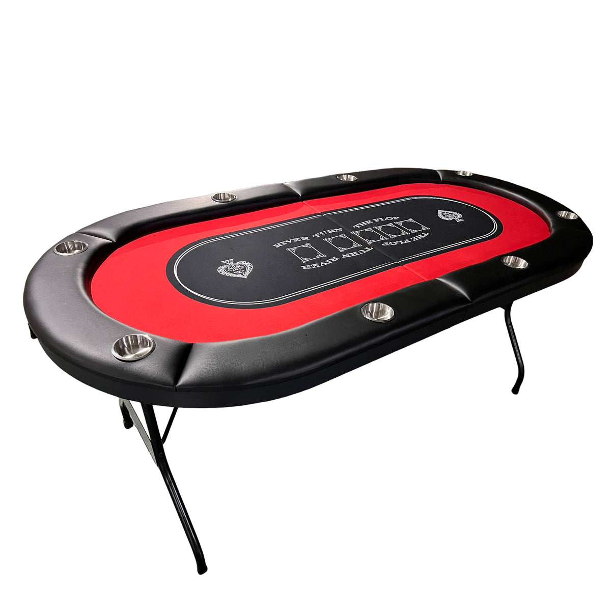 Foldable Poker Table Light Series 71 inches for Casino Games with Cup Holders