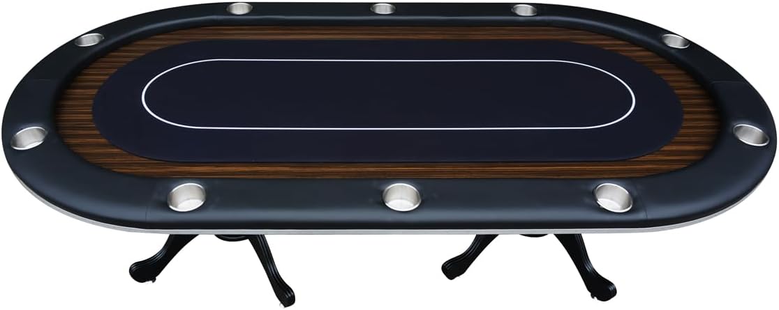 96" Premium Speed Cloth Surface Casino Game Poker Table with Racetrack