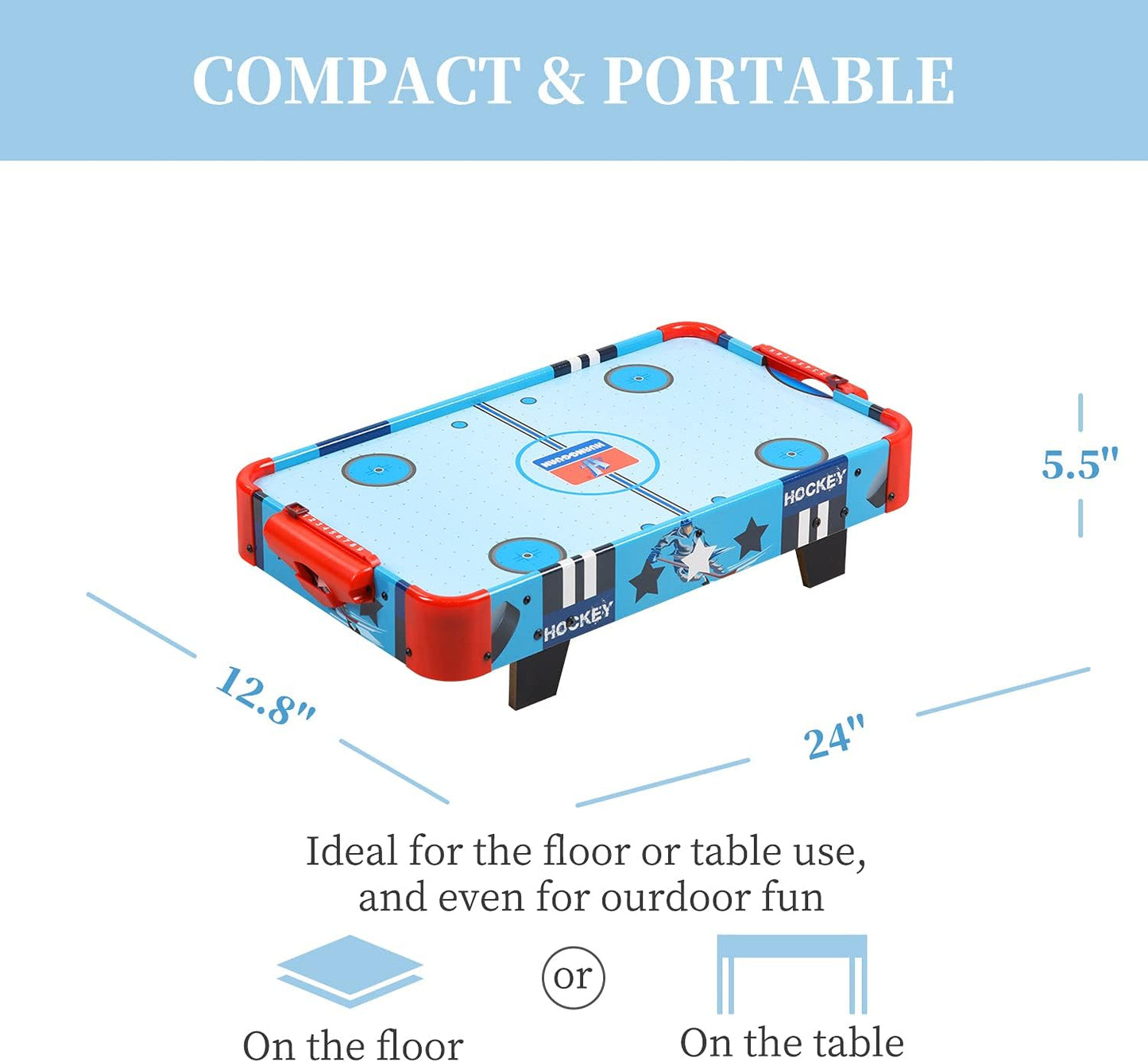 TALLO Table Top Air Hockey Table 24 inch for Kids