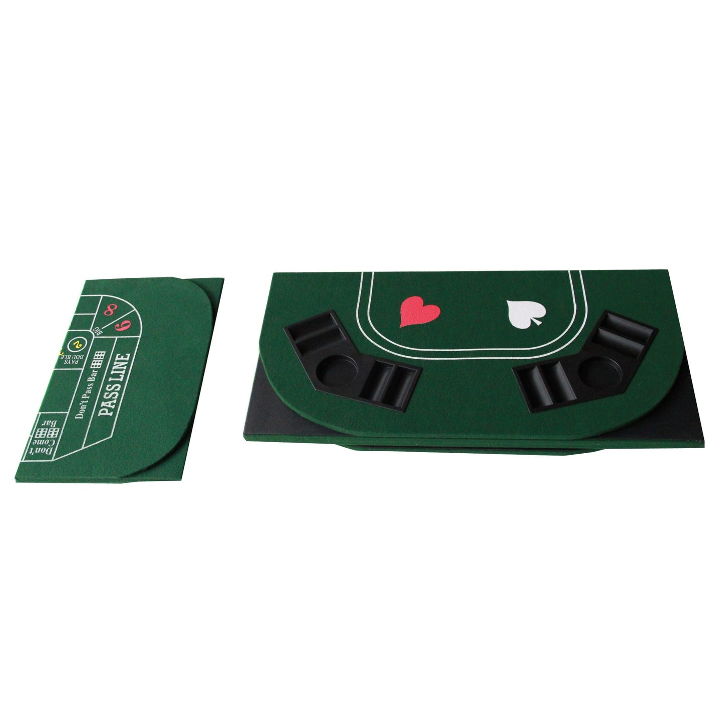 INO Design Portable Poker Table Top Mat 3in1 Casino Texas Holdem Tabletop for Poker Blackjack Craps Folding Green Felt Carrying Bag