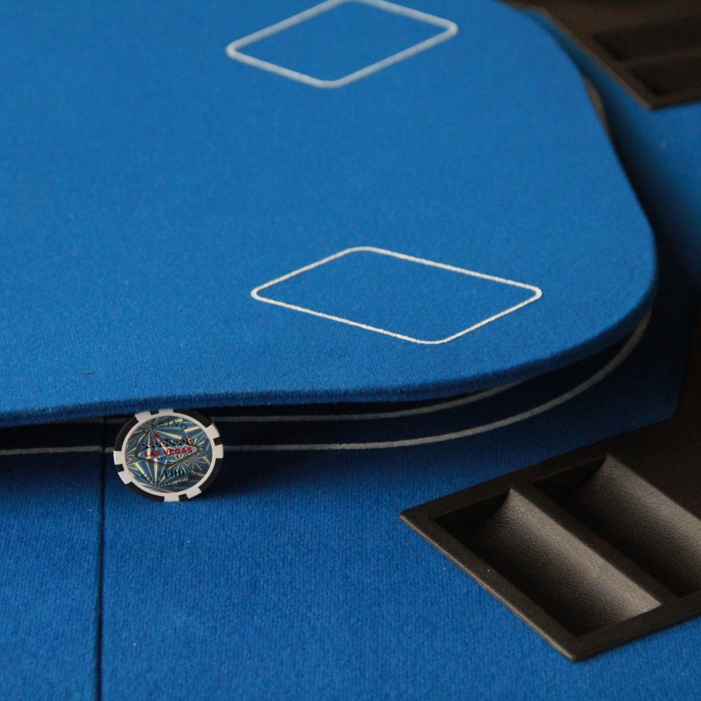 INO Design Portable Poker Table Top Mat 3in1 Casino Texas Holdem Tabletop for Poker Blackjack Craps Folding Blue Felt Carrying Bag