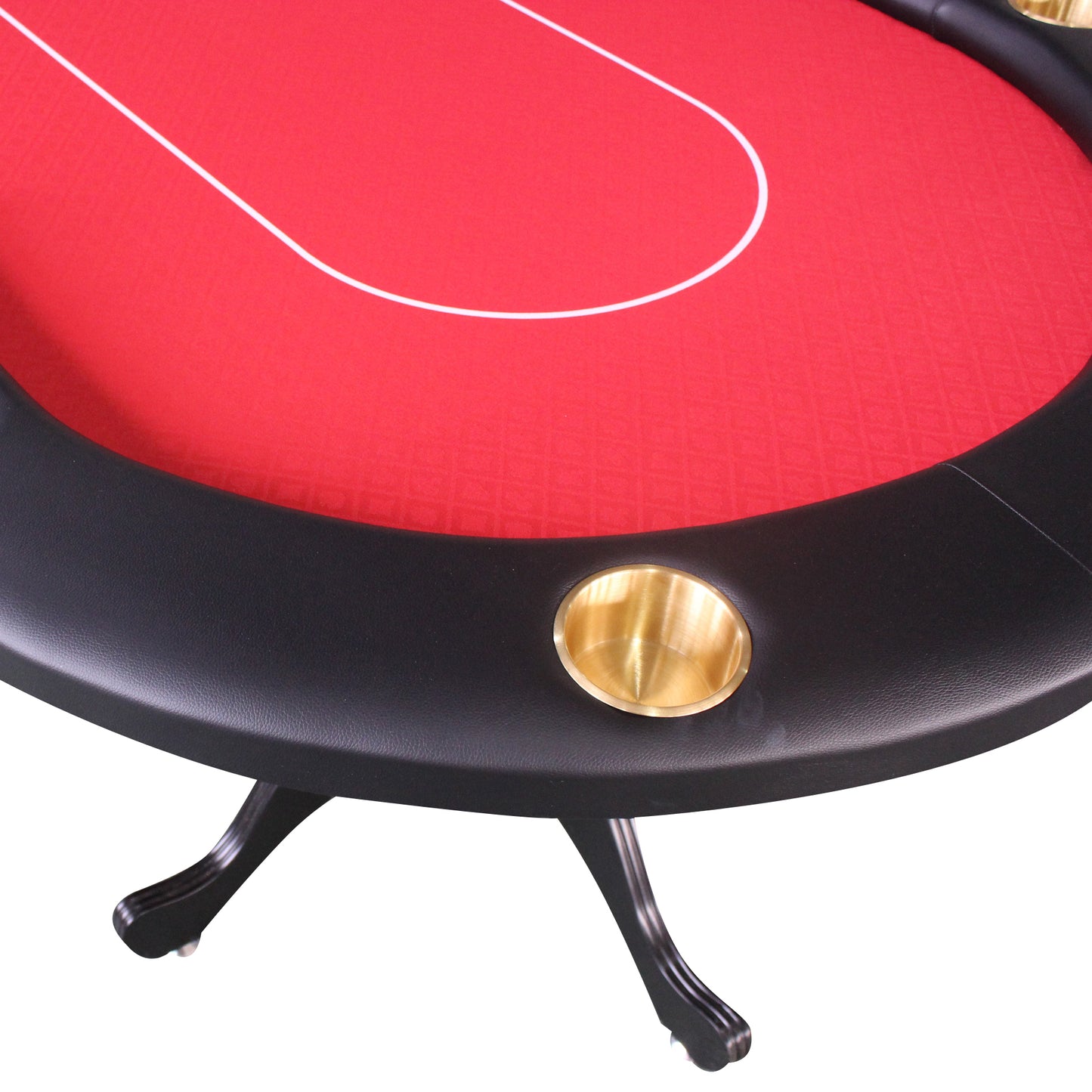 INO Design 96" Poker Table for Casino Game Aura with Thickened Armrest Jumbo Cup Holders Bet line